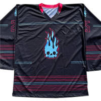 Maillot de hockey sur glace Rick Rollers, impression sublimée, col en V, manches longues, noir et vert, design à motifs, unisexe, adulte