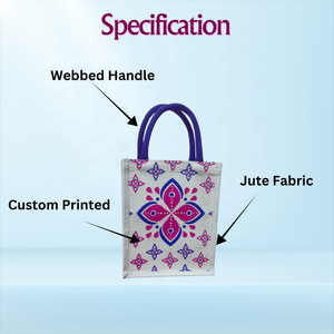 Petits sacs en jute biologique imprimés sur mesure Mini sac de cadeaux en jute personnalisé pour les festivals corporatifs Vente en gros Sac à lunch en jute vin - Product Image 4