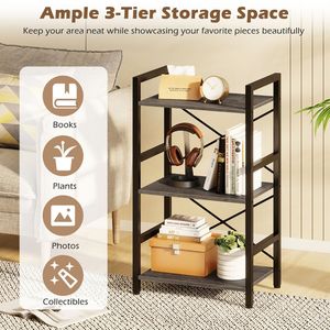 Estantería Rústica de 4 Niveles con Estructura Metálica y Estantes de Madera para Oficina en Casa - Product Image 5