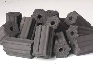 Briquetas de Carbón Vegetal de Cáscara de Coco Hexagonal Hueca, Bloques de Combustible Negros Largos para Barbacoa - Product Image 5