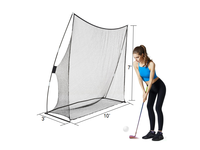 Filet de golf portable 10x7 pieds avec poteaux en fibre de verre et acier inoxydable, filet en polyester pour l'entraînement et la pratique du golf en extérieur