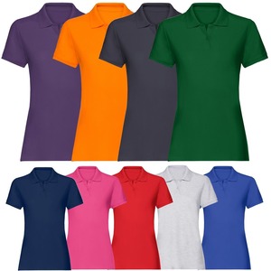 Polo uni respirant et confortable à manches courtes pour femme, style urbain - Product Image 1