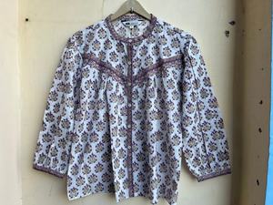 Blusa y Top de Algodón con Estampado Floral y Botones para Mujer, Ideal para Viajes, Venta Caliente 2026, Precio de Fábrica - Product Image 2