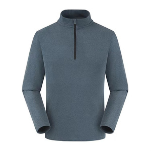 Sweat-shirt tendance de qualité supérieure avec fermeture éclair 1/4, col montant, manches longues, tricoté uni, léger, pour la gym, pull personnalisé - Product Image 3