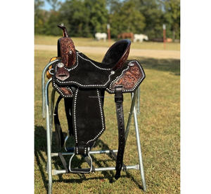 Sillín de carreras de barril de cuero occidental de alta calidad tallado a mano - Product Image 1