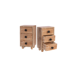 Design minimaliste Nano Tall Wood 3 tiroirs de rangement spacieux pour organiser de petits objets Boîte de forme carrée pour n'importe quelle pièce - Product Image 2