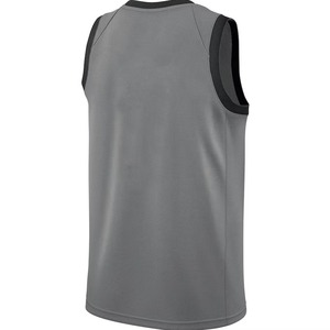 Maillot de basket personnalisé pour homme, col en V, sans manches, gris sublimé avec motif étoiles, évacuation de l'humidité, coupe classique - Product Image 2