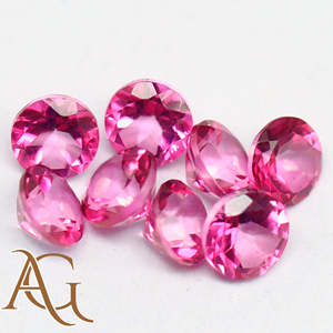 Pendientes de Plata con Topacio Rosa Natural de 6mm, Corte Brillante Facetado, Precio al por Mayor, Piedra Semipreciosa - Product Image 1