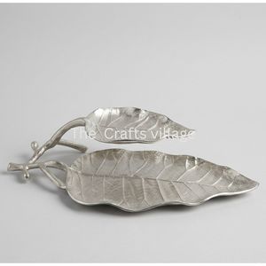 Bandeja de Servir Premium en Forma de Hoja de Cobre, Plato Decorativo de Metal, Centro de Mesa, Plato para Aperitivos, Artículo de Regalo, Decoración para el Hogar - Product Image 4