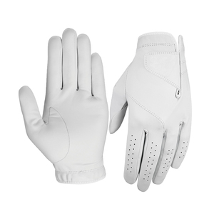 White Genuine Leather Golf <b>Glove</b> Right and Left Hand Breathable <b>Moisture</b> Wicking Adjustable Strap Unisex Customized Packaging - Product Image 5