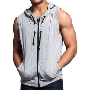 Sudadera con Capucha sin Mangas para Hombre, 100% Algodón, Felpa, Secado Rápido, Ecológica, Corte Regular para Fitness, Diseño Personalizado, Venta al Por Mayor - Product Image 6