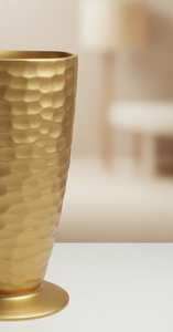 Luxury Hammered Gold Metal <b>Flower</b> Vase Elegant Honeycomb Texture Handcrafted Modern Home Decor Table Centerpiece <b>Single</b> Unit - Product Image 5