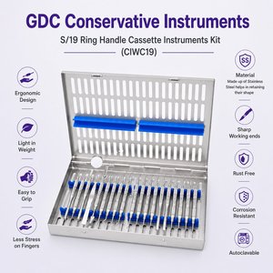 OPTITECH HEALTHCARE PS-0001 Kit de Cassette d'Outils Dentaires en Acier Inoxydable de Qualité Chirurgicale, Poignée Anneau S19, Conception Ergonomique - Product Image 1