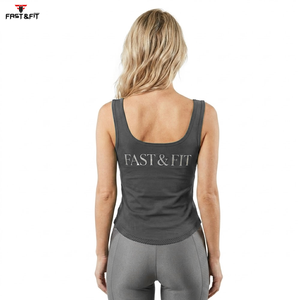 Summer Women's Running Gym Fitness Street Wear Digital Printing Sports Yoga Knitted 100% Cotton Tank <b>Top</b> For Sale - Product Image 5