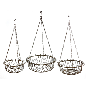 Factory Hot Sale Garden Metal Hanging Fruits and Vegetables Hanging <b>Basket</b> New Design Home Decor Set of 3 <b>Baskets</b> <b>Wire</b> - Product Image 5