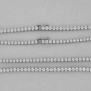 Collar de tenis recto de moda con diamante de moissanita de corte redondo y plata 925, regalo original para boda, amuleto de joyería - Product Image 2