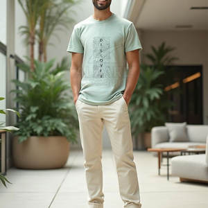 Camiseta Ligera Estampada con Material Suave y Apariencia Casual Elegante, Camiseta Clásica con Estampado Gráfico - Product Image 6