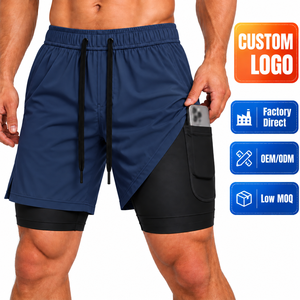 Mens Athletic <b>Shorts</b> <b>with</b> Secure <b>Phone</b> <b>Pocket</b> Black Compression Liner Custom Running and Fitness <b>Shorts</b> - Product Image 1