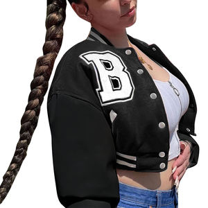 Chaqueta Varsity Más Vendida para Damas, Chaqueta de Béisbol con Bordado Personalizado, Chaqueta de Invierno Informal y Cómoda para Mujer, OEM - Product Image 3