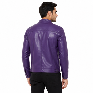sleek men leather <b>jacket</b> offering a <b>smart</b> fit soft comfort durable quality and stylish appeal for <b>casual</b> outings daily wear - Product Image 3