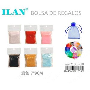 Ilan Organza Gift Bag 7x9 Cm Mixed Colors <b>Drawstring</b> <b>Pouch</b> - Product Image 3