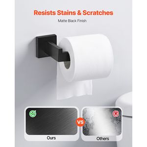 Set di Accessori per Bagno in Acciaio Inossidabile Nero Opaco da 16 Pollici, 5 Pezzi # # # #   Portasciugamani + Portaoggetti + Ganci - Product Image 5