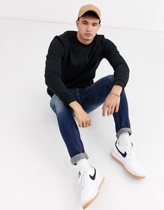 Men's Regular Fit <b>Crew</b> <b>Neck</b> Knitted Pullover Solid Color Casual <b>Sweatshirt</b> <b>Black</b> - Product Image 2