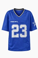 Maillot de football américain personnalisé pour femme, style streetwear, grande taille, col en V, 260 GSM, maille personnalisée, 100 % polyester, coupe ample