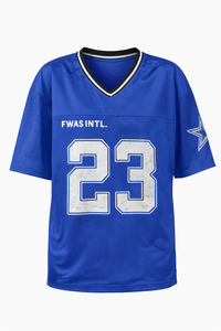 Jersey de Fútbol Americano Personalizado para Mujer, Estilo Urbano, Talla Grande, Cuello en V, Tejido Grueso de 260 g/m², Malla Personalizada, 100% Poliéster, Corte Cuadrado - Product Image 3