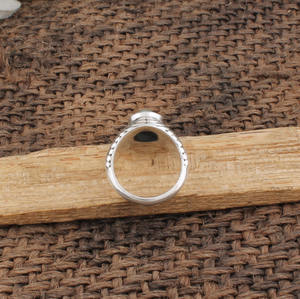 Anillo de Calcedonia Aqua Natural, Plata de Ley 925, Anillo de Piedra Preciosa Azul Hecho a Mano, Joyería de Alta Calidad al por Mayor para Boutique - Product Image 6