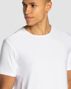 T-shirt blanc à col rond pour homme, coupe classique, style streetwear, 100 % coton respirant, anti-boulochage, manches raglan, vêtements de sport, ODM - Product Image 2