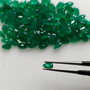 Ónix Verde Natural, Corte Pera de 5x3MM, Gema Suelta de la Mejor Calidad, Certificada por Red Mountain Gems, para Joyería - Product Image 1