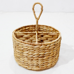 Round Handmade <b>Straw</b> Storage <b>Basket</b> Woven With Handle Bohemian Style For Living Room Neatening - Product Image 6