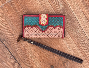 มาใหม่ล่าสุดมือตะวันตกเครื่องมือกระเป๋าสตางค์หนังคลัทช์เคสโทรศัพท์มีสไตล์หลายใช้กระเป๋าสตางค์ข้อมือหนังแท้สําหรับผู้หญิง - Product Image 2