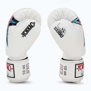ถุงมือชกมวย YOKKAO Fighter KO Star Logo สีขาว/ดำ หนังแท้ สำหรับมวยไทย คิกบ็อกซิ่ง ฝึกซ้อม แข่งขัน ปิดด้วยแถบตีนตุ๊กแก - Product Image 2