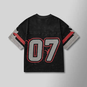 เสื้อยืดโอเวอร์ไซส์ลายพิมพ์วินเทจ เสื้อกีฬา เสื้อฟุตบอลสั่งทำพิเศษ พิมพ์ลายเต็มตัว คอวี ทรงบ็อกซี่ - Product Image 4