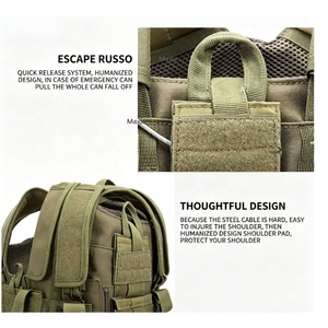 Tactisch vest voor buiten, jagen, vissen, ademend, verstelbaar, met afneembare zakken voor jagen, wandelen en training - Product Image 3