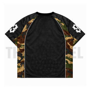 Maillot de sport oversize de qualité supérieure, coupe courte en maille, style streetwear, t-shirt ample, maillot de football, vente en gros - Product Image 6