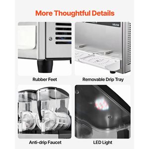 Frullatore Commerciale 12L/3.17Gal con 4 Serbatoi, Macchina per Slushy Commerciale Autopulente, Macchina per Bevande Congelate, Macchina per Margarita - Product Image 6