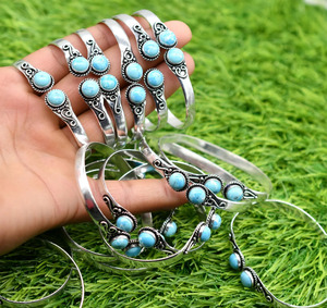 Rose Quartz, Moonstone, Malachite And Other Gemstone Silver <b>Bangles</b>, 925 Sterling Silver, Gemstone <b>Bangle</b>, Handmade <b>Bangles</b> - Product Image 3