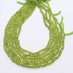 Cuentas redondas de peridoto natural liso AAA de 5-6 mm, bolas de peridoto lisas, hilo de 13 pulgadas, cuentas de peridoto verde para la fabricación de joyas. - Product Image 4