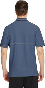 Chemises pour hommes en polyester/coton, manches courtes, boutonnées, unies, respirantes, classiques, col et poignets côtelés - Product Image 3