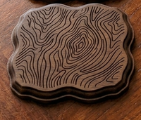 Plateau de service en bois motif feuille, design chinois traditionnel, pour le contact alimentaire, idéal pour le petit-déjeuner, la salle à manger, le salon, les invités, le thé, le café et la décoration.