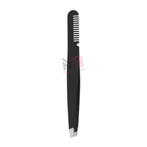 Pinzas de Cejas de Acero Inoxidable con Punta Inclinada de Alta Calidad, Herramientas de Belleza Personalizadas, Cómodas, Ligeras y Ecológicas - Product Image 2