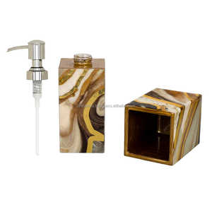 ชุดห้องน้ำเคลือบเรซิ่น ทาสีด้วยมือ กันน้ำ พร้อมที่ปั๊มสบู่ ที่วางแปรง ที่วางจาน ชุดของขวัญสุดหรูสำหรับบ้าน - Product Image 4