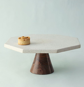 Artisanat de support de gâteau en bois et en marbre et plateau d'affichage de cupcake structuré attrayant - Product Image 3