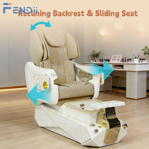 Chaise de pédicure professionnelle pour salon de beauté avec système de massage et élégante cuvette en verre pour les pieds - Product Image 4