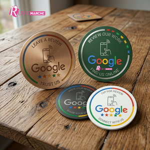 Etiqueta Redonda de PVC para Reseñas de Google, Personalizable, Autoadhesiva, con Código QR, para Comentarios de Clientes - Product Image 3