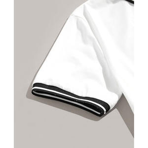 Polo T-shirt décontracté pour homme en coton 100% de haute qualité, grande taille, avec logo imprimé en relief personnalisé et motif à carreaux - Product Image 5