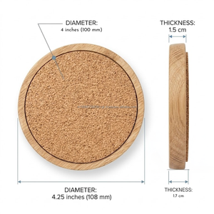 Posavasos de Corcho de Madera con Logotipo Personalizado de 4.25 Pulgadas, Protector de Mesa Promocional Premium para Regalos Corporativos OEM - Product Image 2